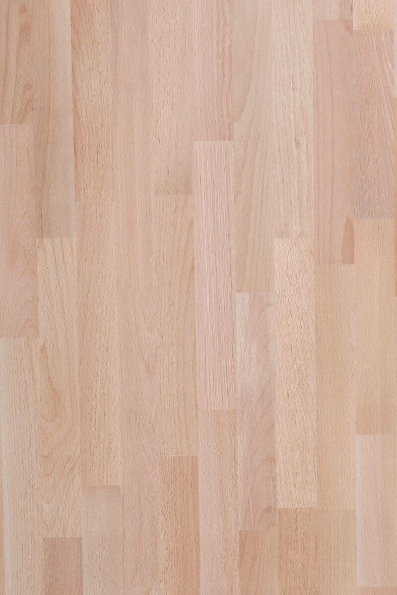 Beech solid wood panel surface, finger-jointed staves, grade A.
